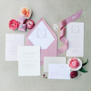blush colored wedding invitation suite for a wedding in california by wedding photographer Sarah Schweyer Photography